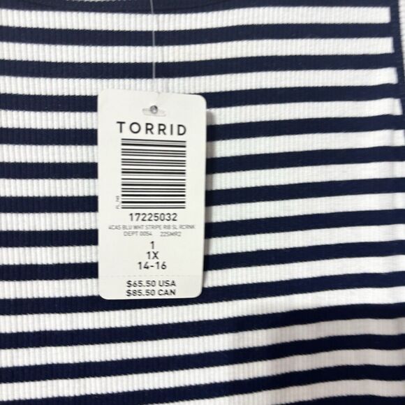 NWT Torrid Blue Striped T-Shirt Sleevless Dress Strechy Summer Comfy Sz 1 - Picture 6 of 10